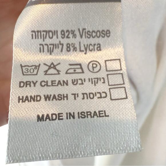 Alembika White T Shirt Dress Tunic Slits Size 1 6-8 Lagenlook - Picture 6 of 8